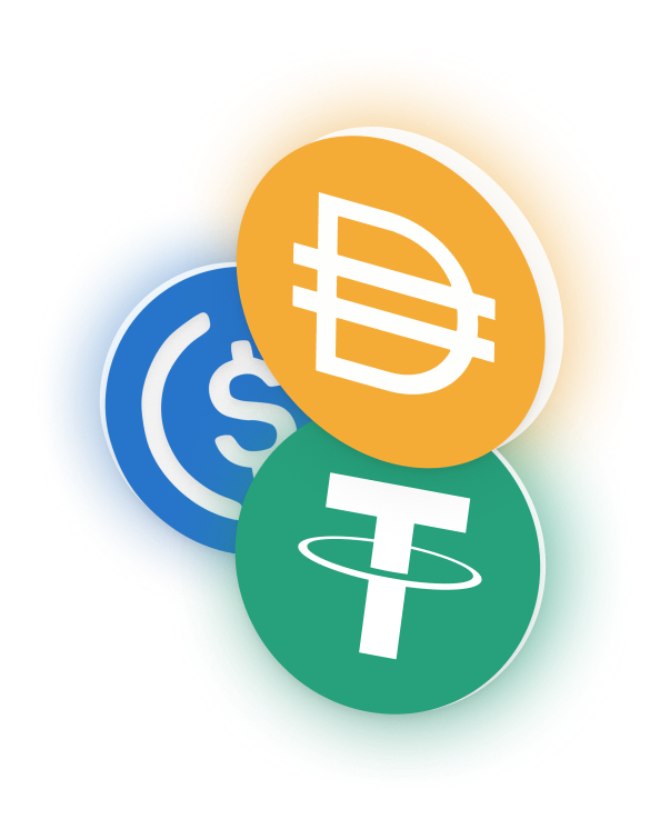 Tiga syiling stabil terbesar berdasarkan permodalan pasaran: Dai, USDC dan Tether.